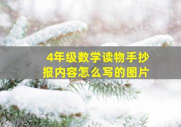 4年级数学读物手抄报内容怎么写的图片