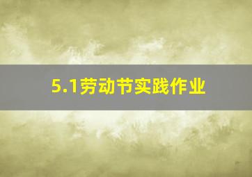 5.1劳动节实践作业