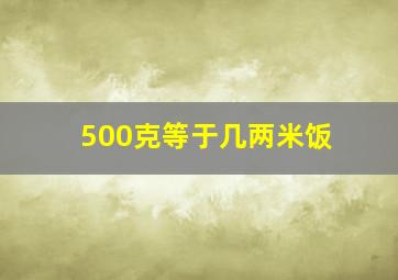 500克等于几两米饭