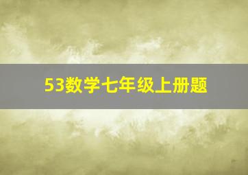 53数学七年级上册题