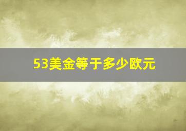 53美金等于多少欧元