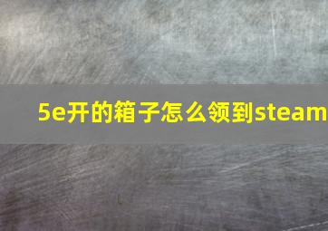 5e开的箱子怎么领到steam