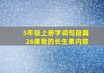 5年级上册字词句段篇26课我的长生果内容