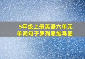 5年级上册英语六单元单词句子罗列思维导图