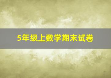 5年级上数学期末试卷