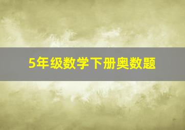 5年级数学下册奥数题