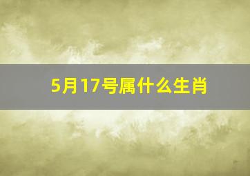 5月17号属什么生肖