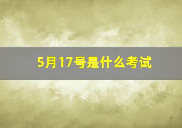 5月17号是什么考试