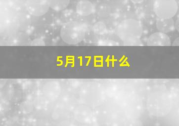 5月17日什么