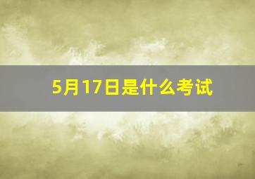 5月17日是什么考试