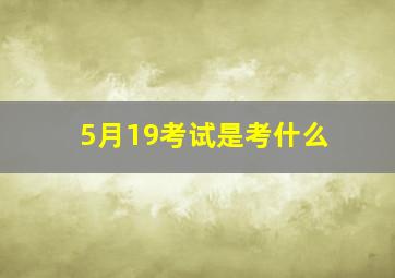 5月19考试是考什么