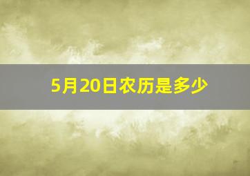 5月20日农历是多少