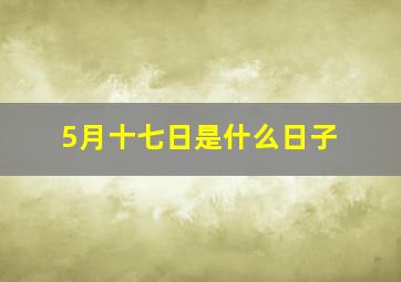 5月十七日是什么日子