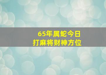 65年属蛇今日打麻将财神方位