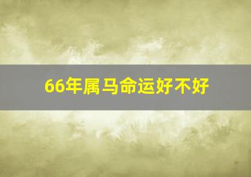 66年属马命运好不好