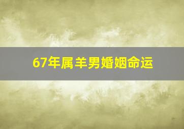 67年属羊男婚姻命运