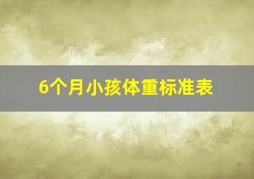 6个月小孩体重标准表