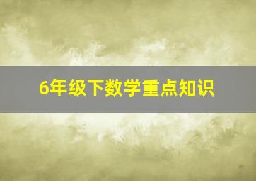 6年级下数学重点知识