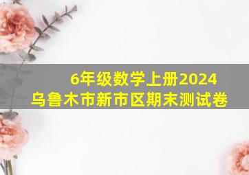 6年级数学上册2024乌鲁木市新市区期末测试卷