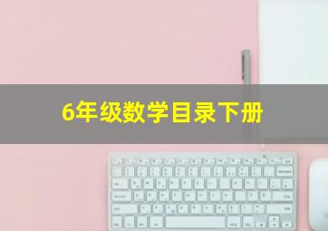 6年级数学目录下册