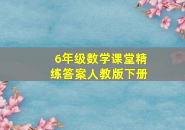 6年级数学课堂精练答案人教版下册