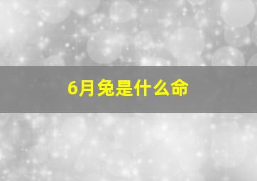 6月兔是什么命