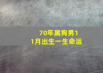 70年属狗男11月出生一生命运