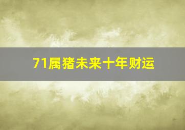 71属猪未来十年财运