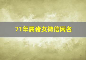 71年属猪女微信网名