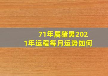 71年属猪男2021年运程每月运势如何