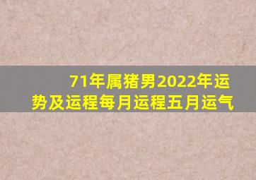 71年属猪男2022年运势及运程每月运程五月运气