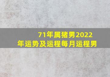 71年属猪男2022年运势及运程每月运程男