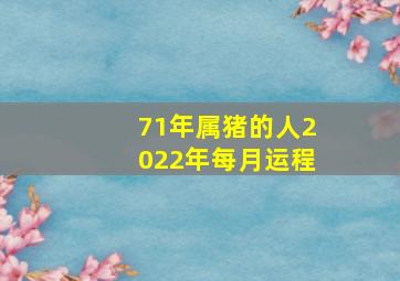 71年属猪的人2022年每月运程