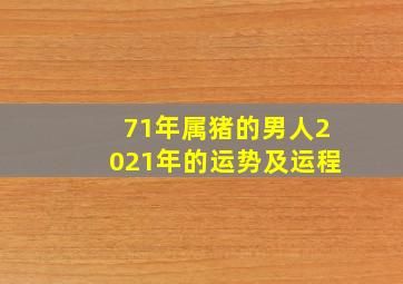 71年属猪的男人2021年的运势及运程