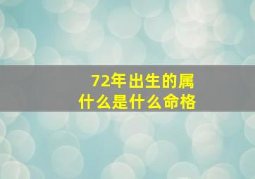 72年出生的属什么是什么命格