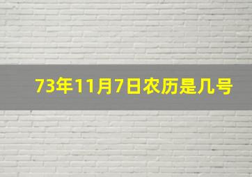 73年11月7日农历是几号