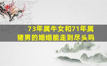 73年属牛女和71年属猪男的婚姻能走到尽头吗