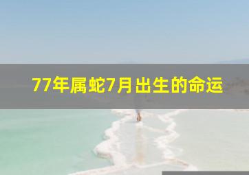 77年属蛇7月出生的命运