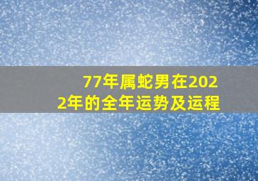 77年属蛇男在2022年的全年运势及运程