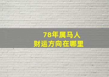 78年属马人财运方向在哪里