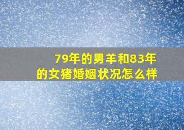 79年的男羊和83年的女猪婚姻状况怎么样