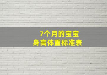 7个月的宝宝身高体重标准表