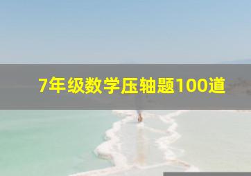 7年级数学压轴题100道