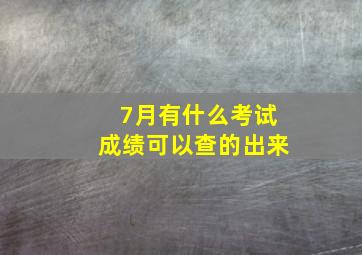 7月有什么考试成绩可以查的出来