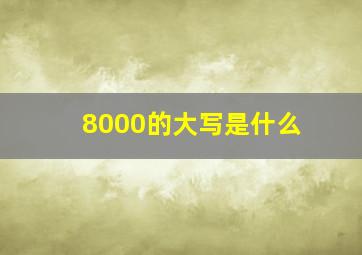 8000的大写是什么