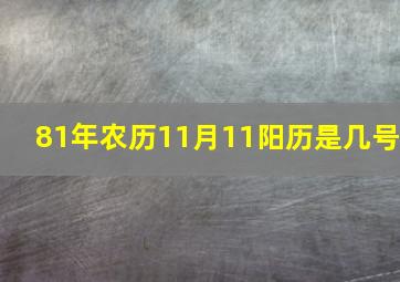 81年农历11月11阳历是几号