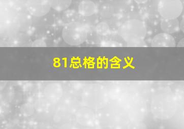 81总格的含义