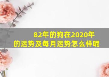 82年的狗在2020年的运势及每月运势怎么样呢