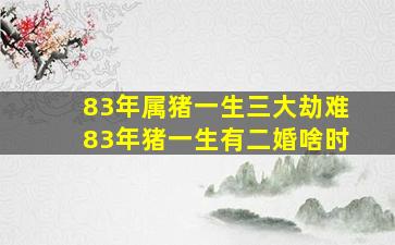 83年属猪一生三大劫难83年猪一生有二婚啥时