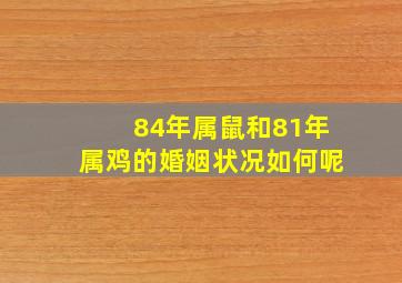 84年属鼠和81年属鸡的婚姻状况如何呢